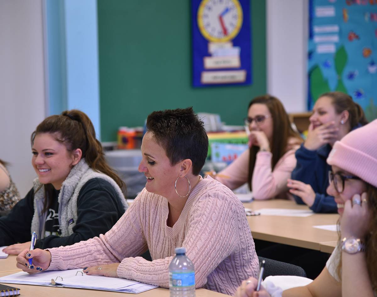 photograph of a childhood education classroom of students