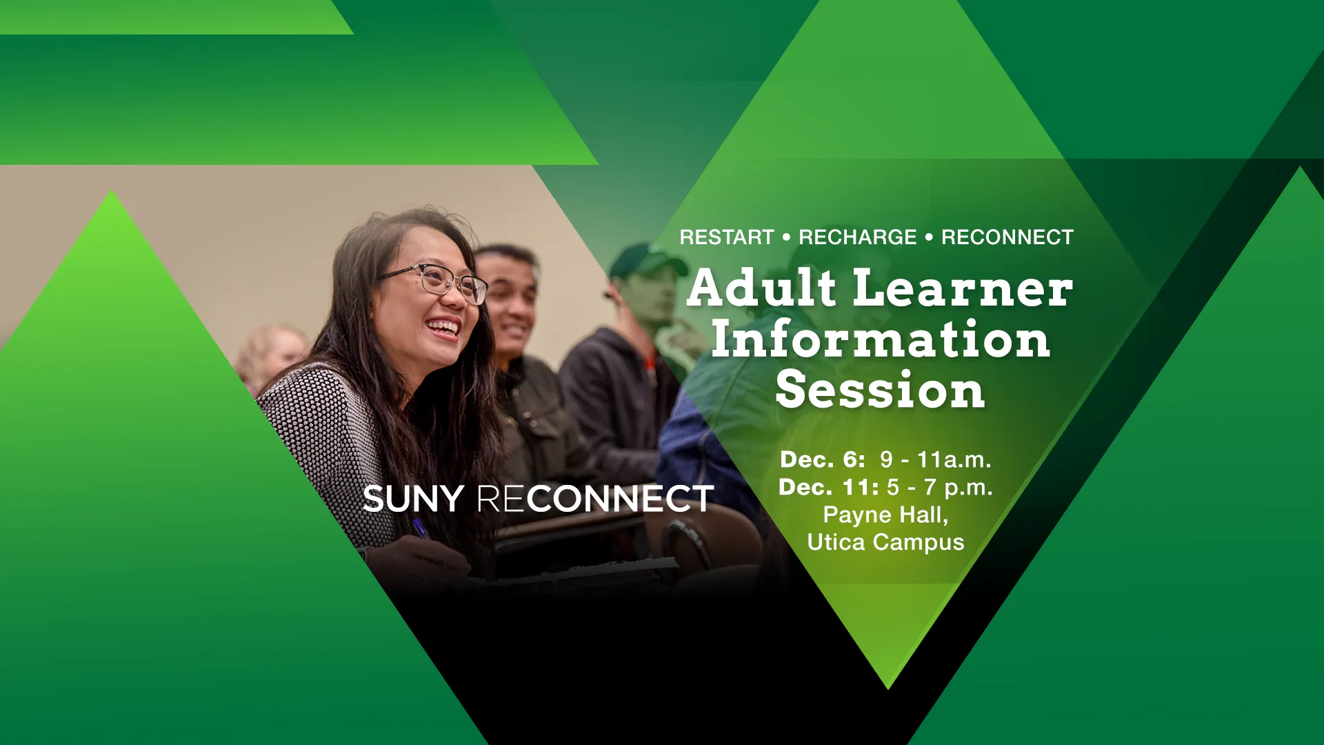 Adult Learner Information Session on July 23, 2025 in Payne Hall, MVCC Utica Campus