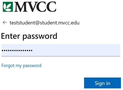 Password screen in Outlook