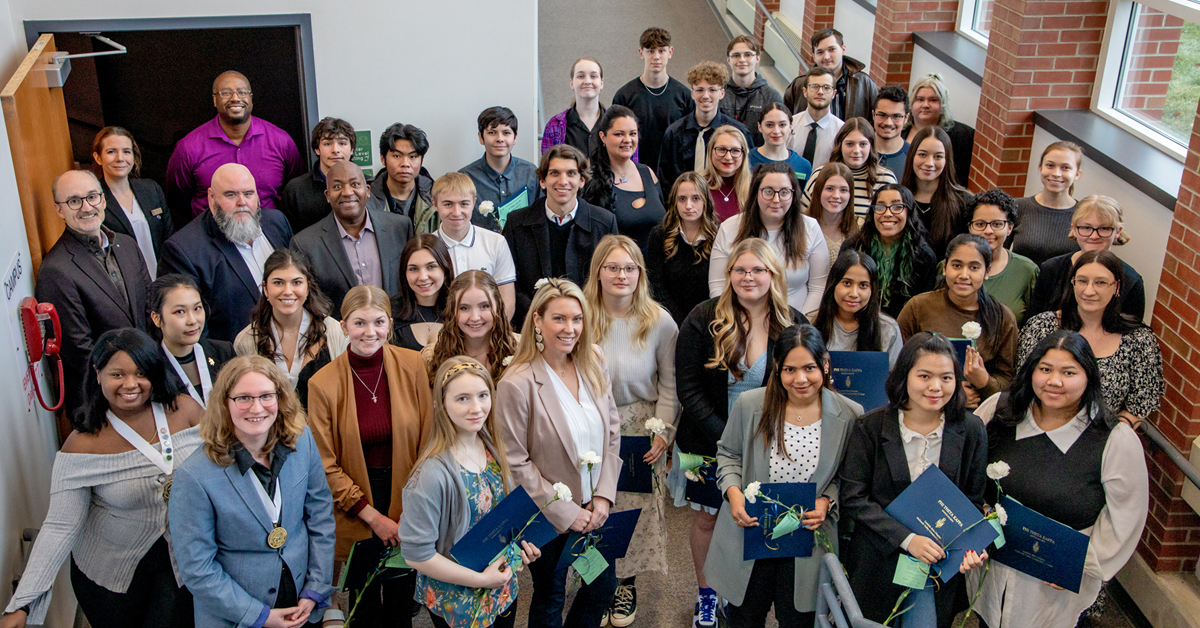 Spring 2024 PTK inductees Group of students inducted into Phi Theta Kappa
