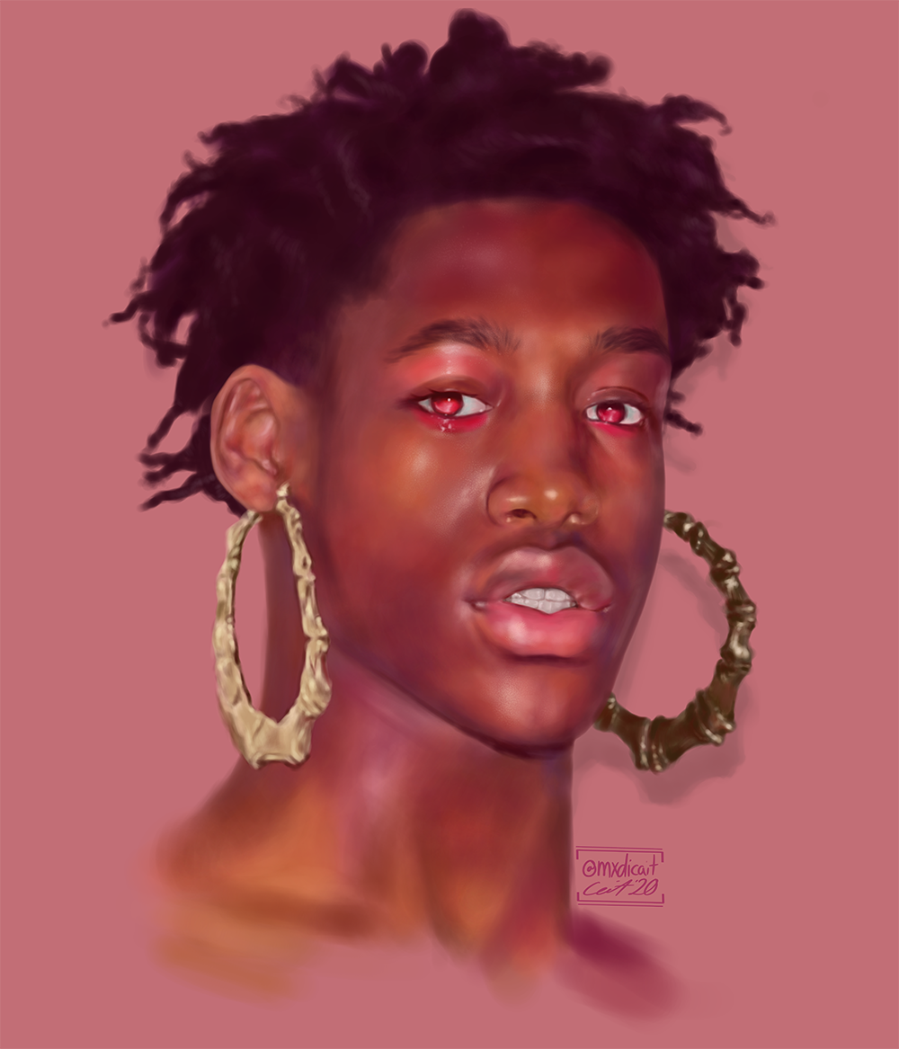 Man with Earring, digital painting by Caitlin Andrejova